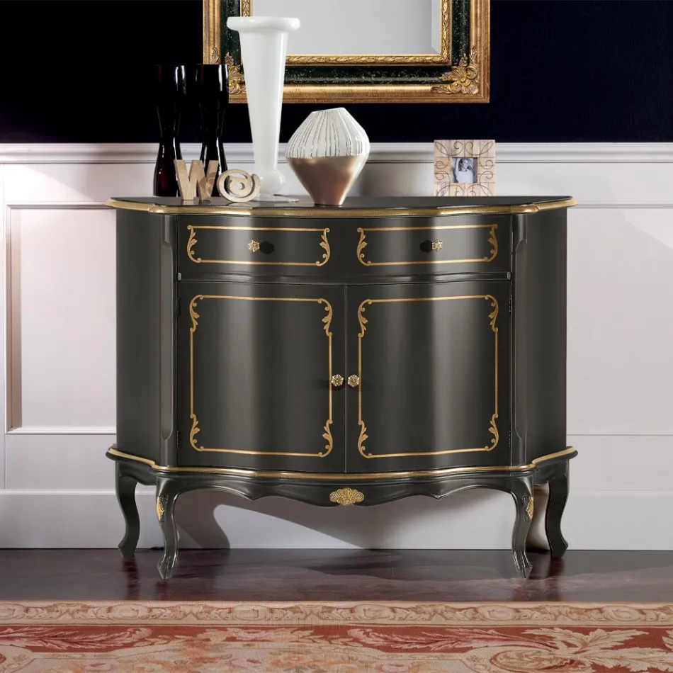 Credenza di Lusso con 2 Ante e 1 Cassetto in Legno Made in Italy - Leonor Viadurini