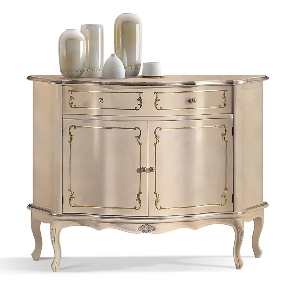 Credenza di Lusso con 2 Ante e 1 Cassetto in Legno Made in Italy - Leonor Viadurini