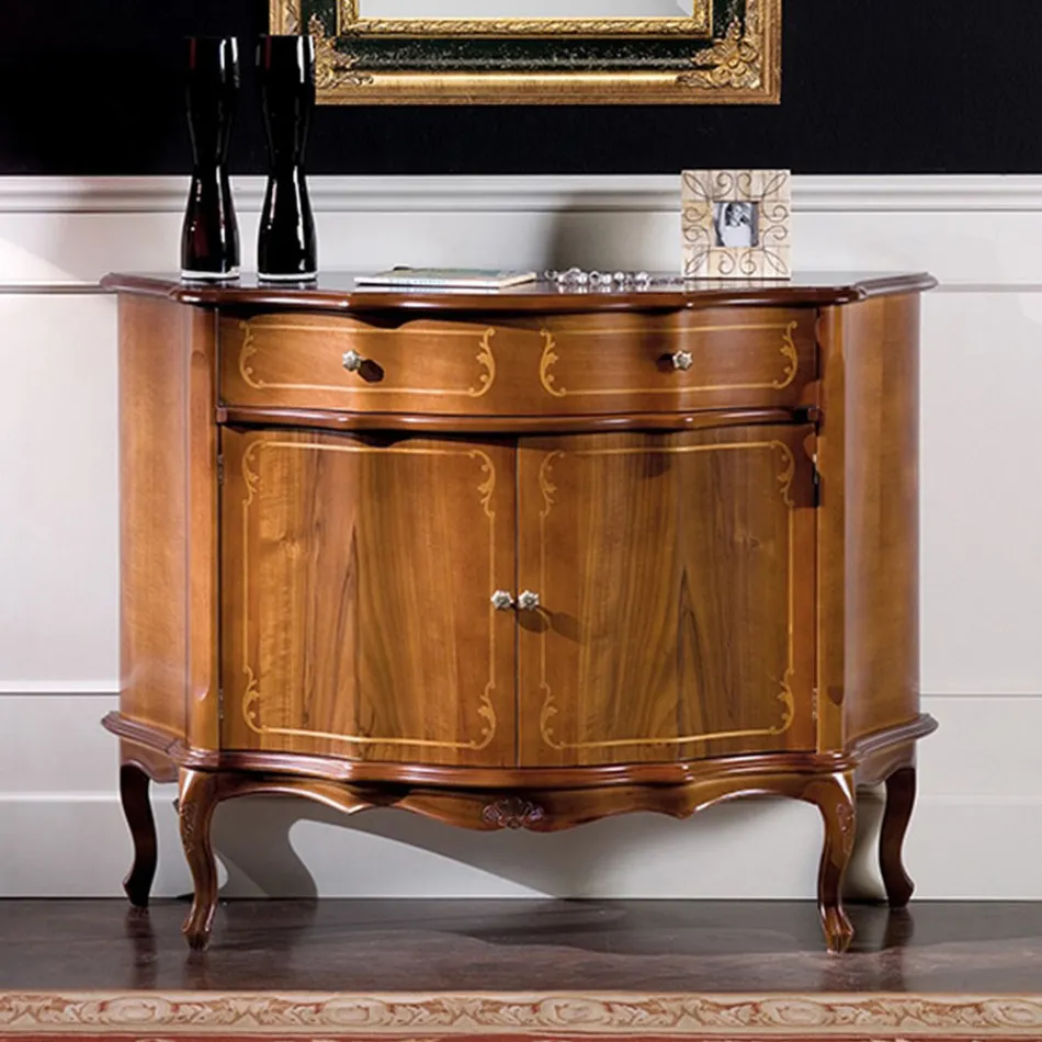 Credenza di Lusso con 2 Ante e 1 Cassetto in Legno Made in Italy - Leonor Viadurini