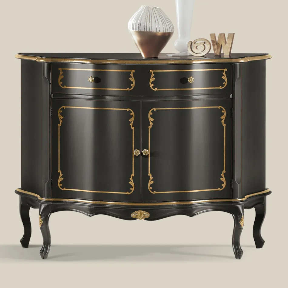 Credenza di Lusso con 2 Ante e 1 Cassetto in Legno Made in Italy - Leonor Viadurini