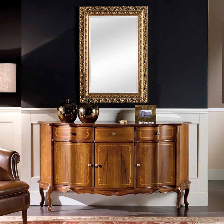 Credenza di Lusso con 3 Ante e 3 Cassetti in Legno Made in Italy - Leonor  Viadurini