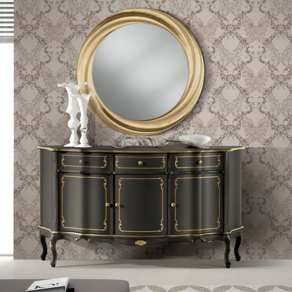 Credenza di Lusso con 3 Ante e 3 Cassetti in Legno Made in Italy - Leonor  Viadurini