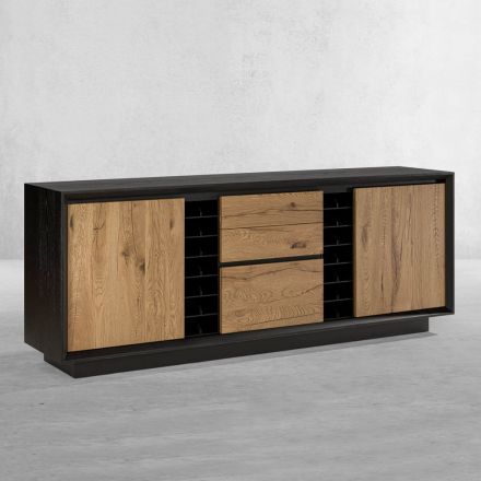 Credenza Impiallacciata su Truciolare di Pioppo Made in Italy - Leone Viadurini