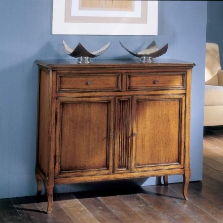 Credenza in Legno Bassano Francia con 2 Cassetti e 2 Ante Made in Italy - Galeru Viadurini