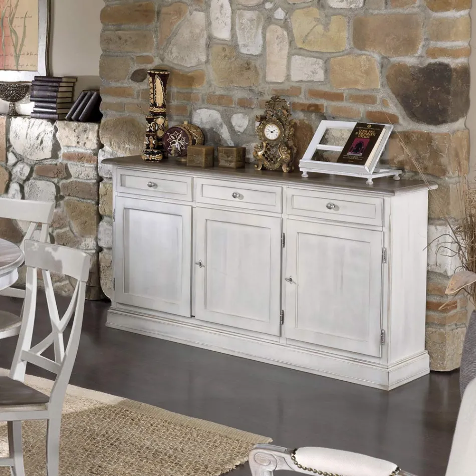 Credenza in Legno con 3 Cassetti e 3 Ante Made in Italy - Uller Viadurini