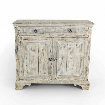 Credenza in Legno di Abete Massello con Ripiani Interni Made in Italy - Pierrot Viadurini