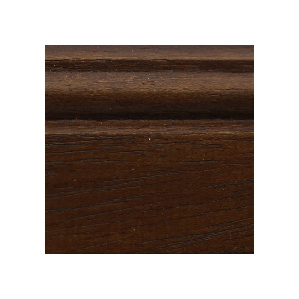 Credenza in Legno Finitura Noce Patinato con Decoro Giglio Made in Italy - Ciliegia Viadurini