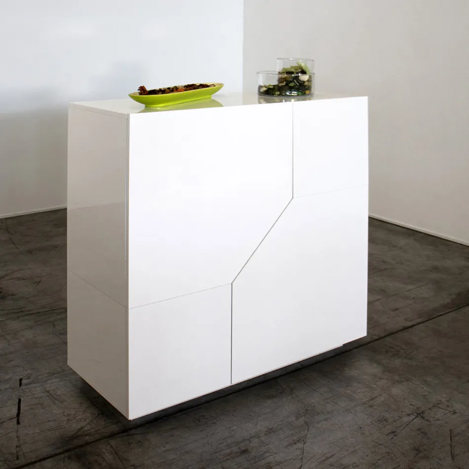 Credenza in Legno Nobilitato 3 Vani e 2 Mensole Made in Italy - Alyssa Viadurini