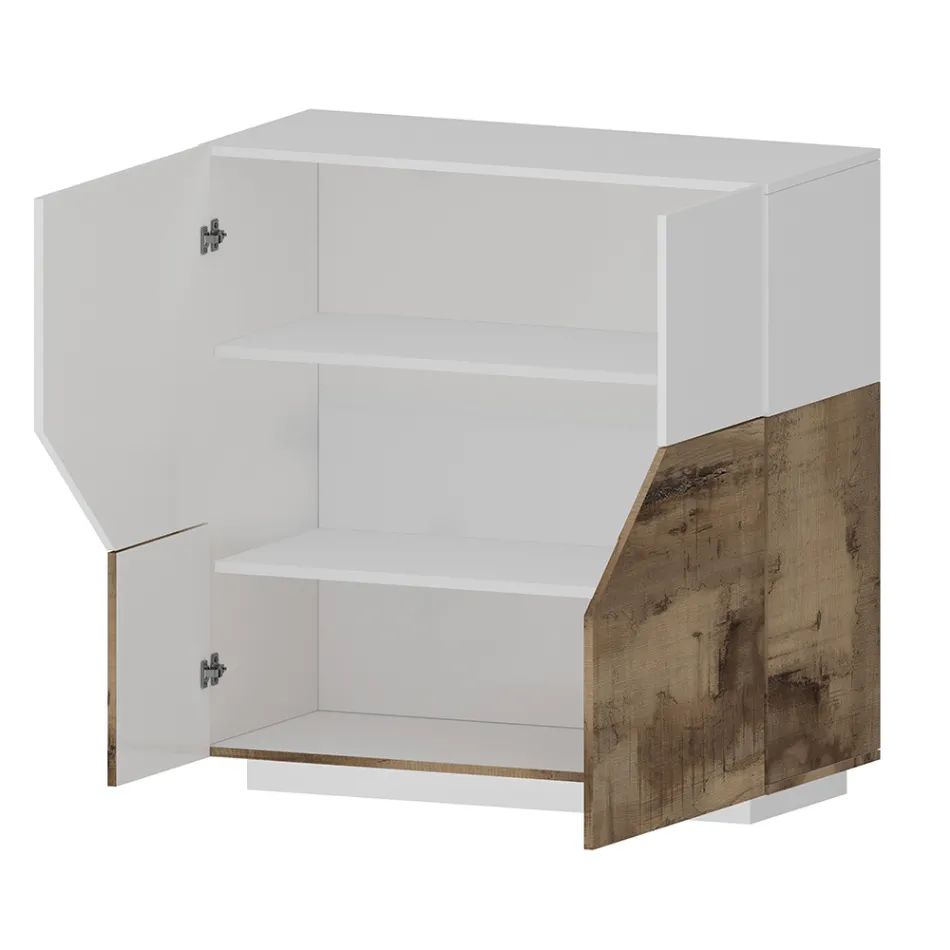 Credenza in Legno Nobilitato 3 Vani e 2 Mensole Made in Italy - Alyssa Viadurini