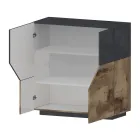 Credenza in Legno Nobilitato 3 Vani e 2 Mensole Made in Italy - Alyssa Viadurini