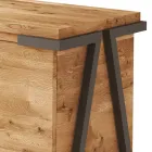 Credenza in Legno Rovere e Metallo con 2 Ante e Vano a Giorno Made in Italy - Jennifer Viadurini
