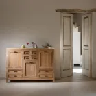 Credenza in Teak Massello con 3 Ante e 8 Cassetti - Quan Viadurini