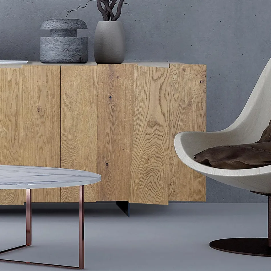 Credenza Living a 3 Ante in Legno Massello Made in Italy – Khal Viadurini