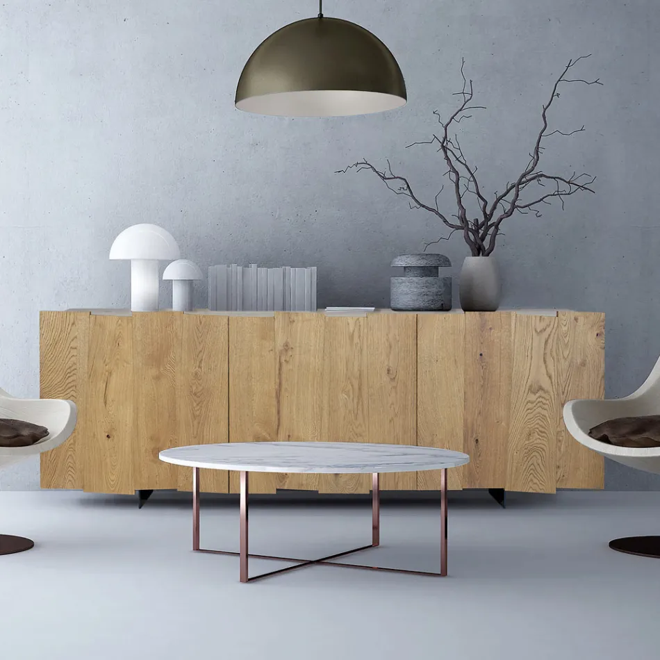 Credenza Living a 3 Ante in Legno Massello Made in Italy – Khal Viadurini