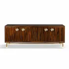 Credenza moderna con 4 ante in legno di ebano lucido Ada 2 Viadurini