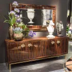 Credenza moderna con 4 ante in legno di ebano lucido Ada 2 Viadurini