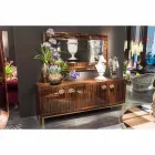Credenza moderna con 4 ante in legno di ebano lucido Ada 2 Viadurini