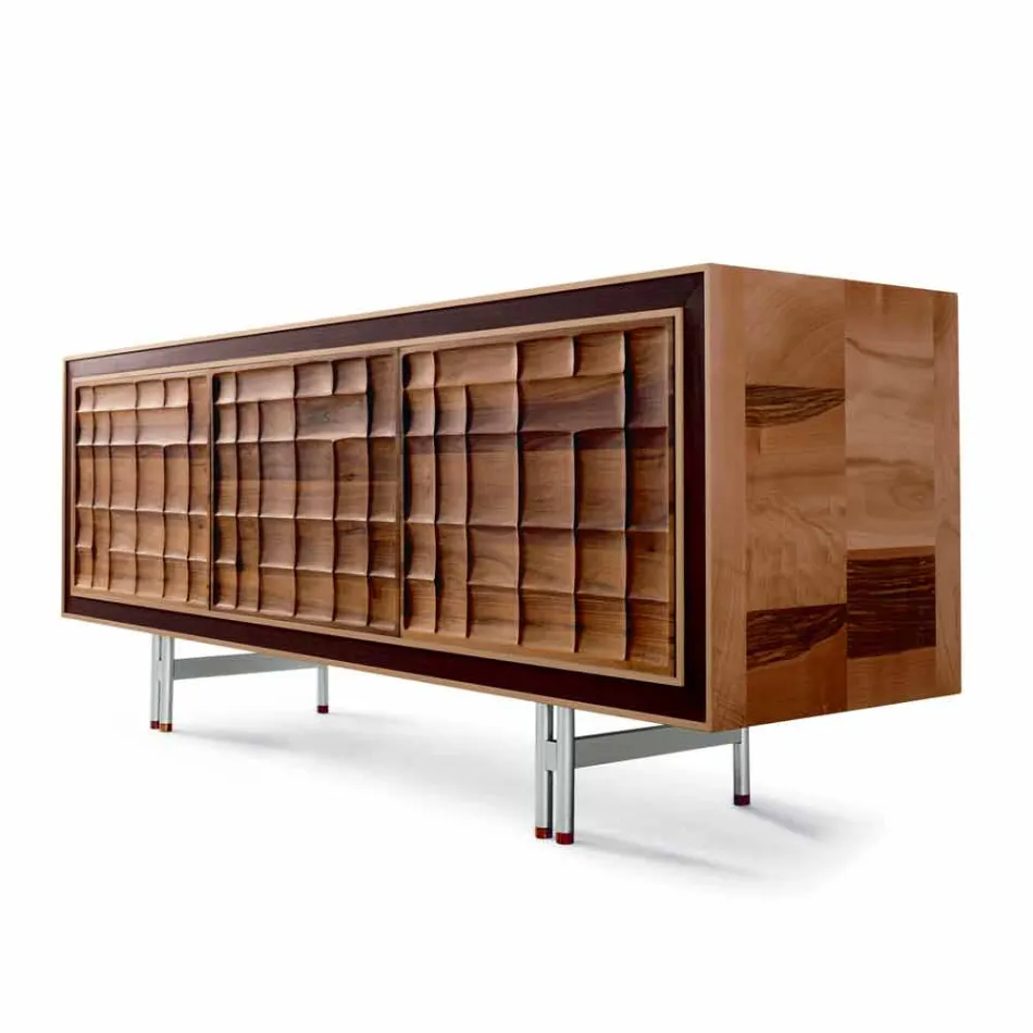 Credenza moderna di design con 3 ante in legno massello Anna Viadurini