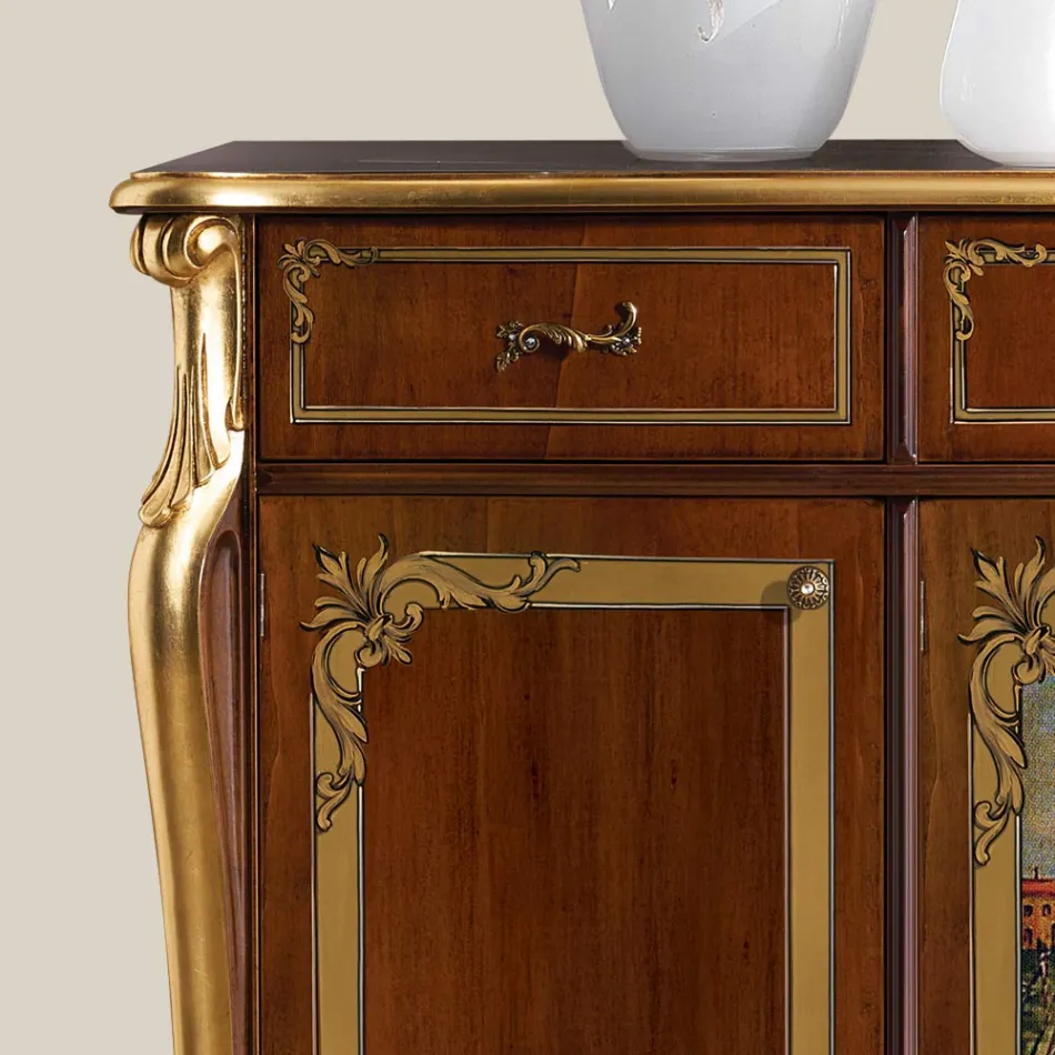 Credenza Soggiorno di Lusso in Legno Classica Made in Italy - Caligola Viadurini