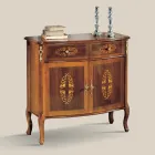 Credenza Soggiorno Legno Noce o Bianco e Intarsi Made in Italy - Katerine Viadurini
