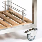 Cucina con Ruote da Esterno in Acciaio e Legno con teppanyaki - Buoncalliope Viadurini