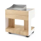 Cucina da Esterno 96x70x93 cm Realizzata in Teak Massiccio e Alluminio - Raffinata Viadurini