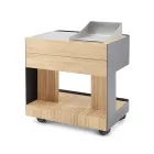 Cucina da Esterno 96x70x93 cm Realizzata in Teak Massiccio e Alluminio - Raffinata Viadurini