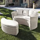 Daybad da Giardino in Fibra Polyrattan 2 Elementi - Donna Viadurini