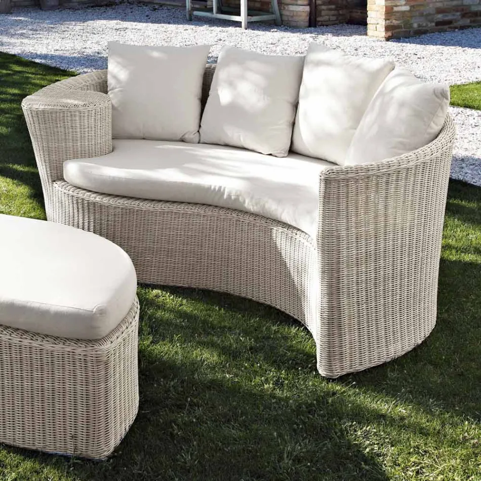 Daybad da Giardino in Fibra Polyrattan 2 Elementi - Donna Viadurini