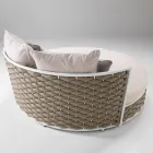 Daybed da Esterno in Alluminio e Tessuto Intrecciato a Mano - Reda Viadurini