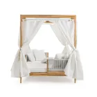 Daybed da Esterno in Teak ed Intreccio in Corda - Arjuna Viadurini