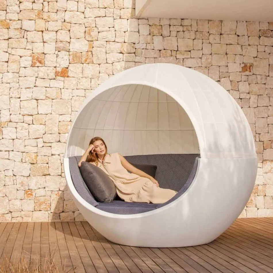 Daybed da Giardino Design Rotondo di Lusso con Parasole - Ulm Moon by Vondom Viadurini