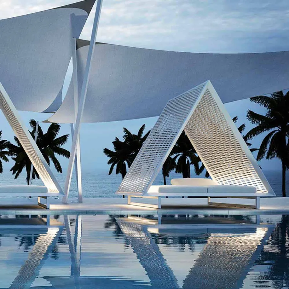 Daybed da Giardino di Lusso in Alluminio e Tessuto - Frame Vineyard by Vondom Viadurini
