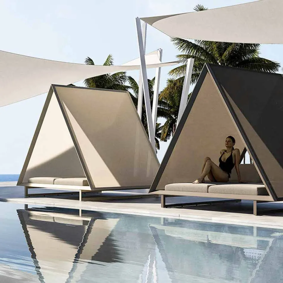 Daybed Esterno in Alluminio e Tessuto Design di Lusso - Frame Vineyard by Vondom Viadurini