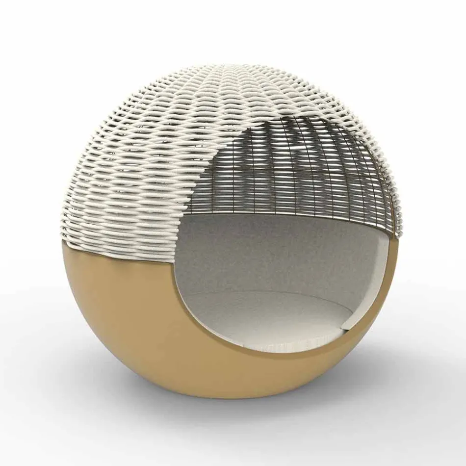 Daybed Giardino di Lusso Design Tondo con Corda Intrecciata - Ulm Moon by Vondom Viadurini