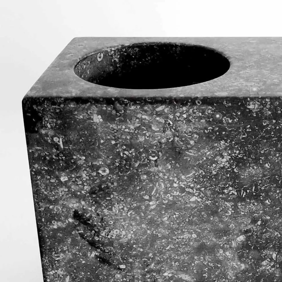 Dispenser per Sapone Liquido con Bicchiere in Marmo Made in Italy - Clik Viadurini