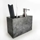 Dispenser per Sapone Liquido con Bicchiere in Marmo Made in Italy - Clik Viadurini