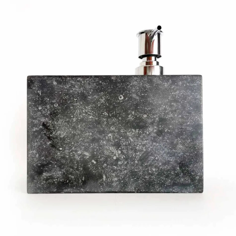 Dispenser per Sapone Liquido con Bicchiere in Marmo Made in Italy - Clik Viadurini
