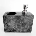 Dispenser per Sapone Liquido con Bicchiere in Marmo Made in Italy - Clik Viadurini