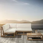 Divanetto da Esterno in Teak Naturale e Cuscini - Circe Viadurini