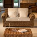 Divano 2 o 3 Posti Outdoor in Abaca con Cuscini – Lagertha