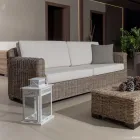 Divano 2 o 3 Posti Outdoor in Kubù Grigio con Cuscini – Cerys Viadurini