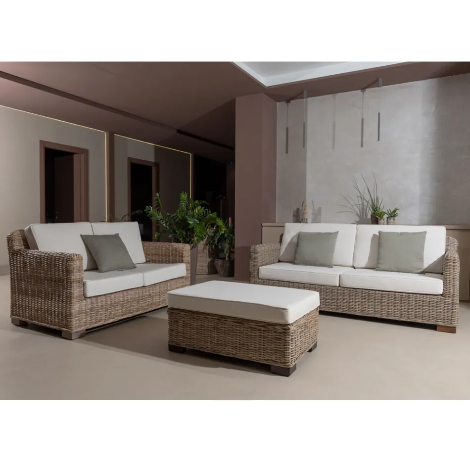 Divano 2 o 3 Posti Outdoor in Kubù Grigio con Cuscini – Cerys Viadurini