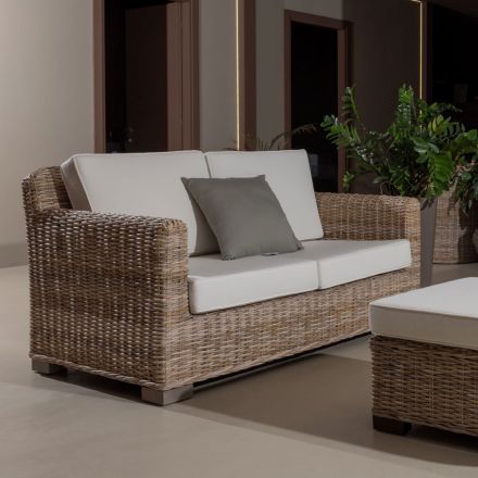 Divano 2 o 3 Posti Outdoor in Kubù Grigio con Cuscini – Cerys Viadurini