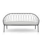 Divano 2 Posti da Giardino in Metallo e Cuscino Made in Italy - Fontana Viadurini