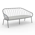 Divano 2 Posti da Giardino in Metallo e Cuscino Made in Italy - Fontana Viadurini