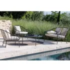 Divano 2 Posti da Giardino in Metallo e Cuscino Made in Italy - Fontana Viadurini