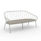 Divano 2 Posti da Giardino in Metallo e Cuscino Made in Italy - Fontana Viadurini