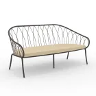 Divano 2 Posti da Giardino in Metallo e Cuscino Made in Italy - Fontana Viadurini