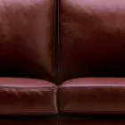 Divano 2 Posti Imbottito e Rivestito in Pelle Made in Italy Pregiato - Centauro Viadurini